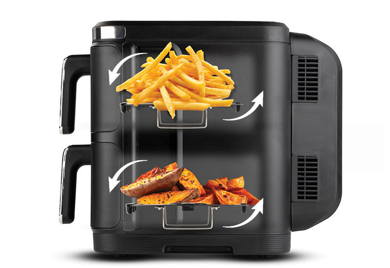 Noch knusprigere Pommes dank des erhöhten Gitters.