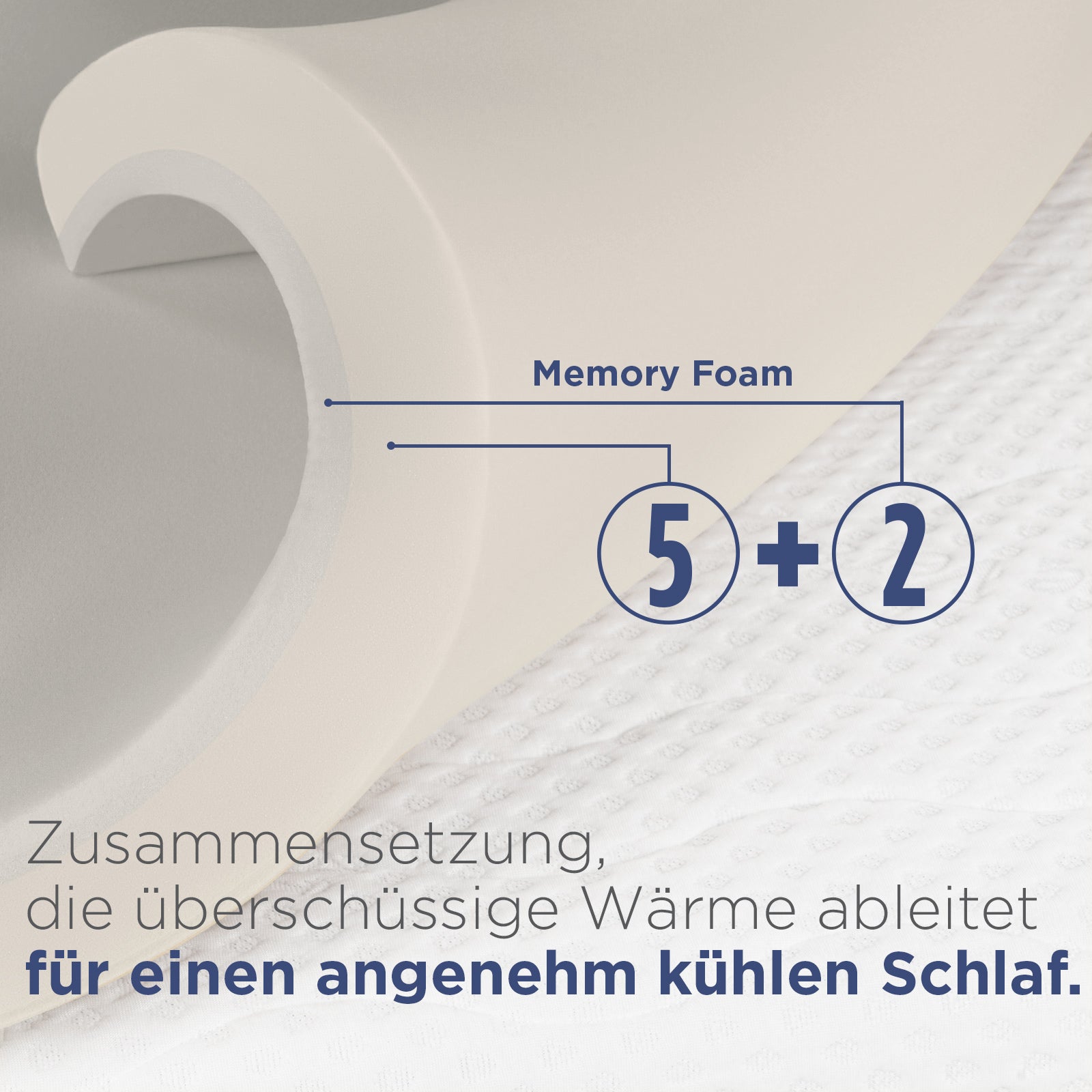 Matratzentopper / Roll up MemoSilver 5+2 Memory, 7 cm