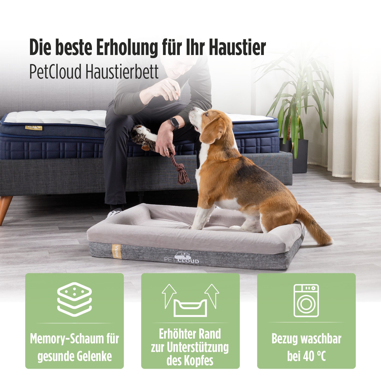 PetCloud Orthopädisches Bett für Haustiere