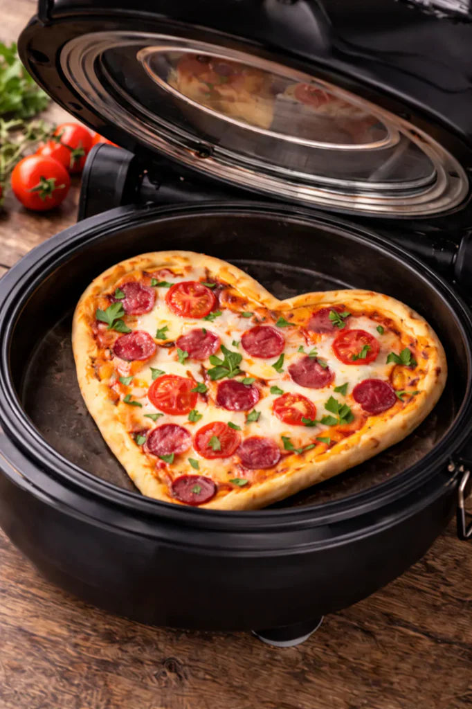 VALENTINSTAGSPIZZA AUS DEM ELEKTRISCHEN PIZZABACKOFEN