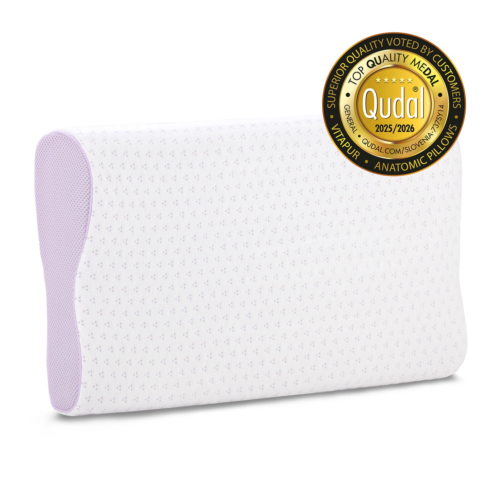 Anatomisches Kissen aus Memory-Schaum Lavender Memory, 30x50 cm