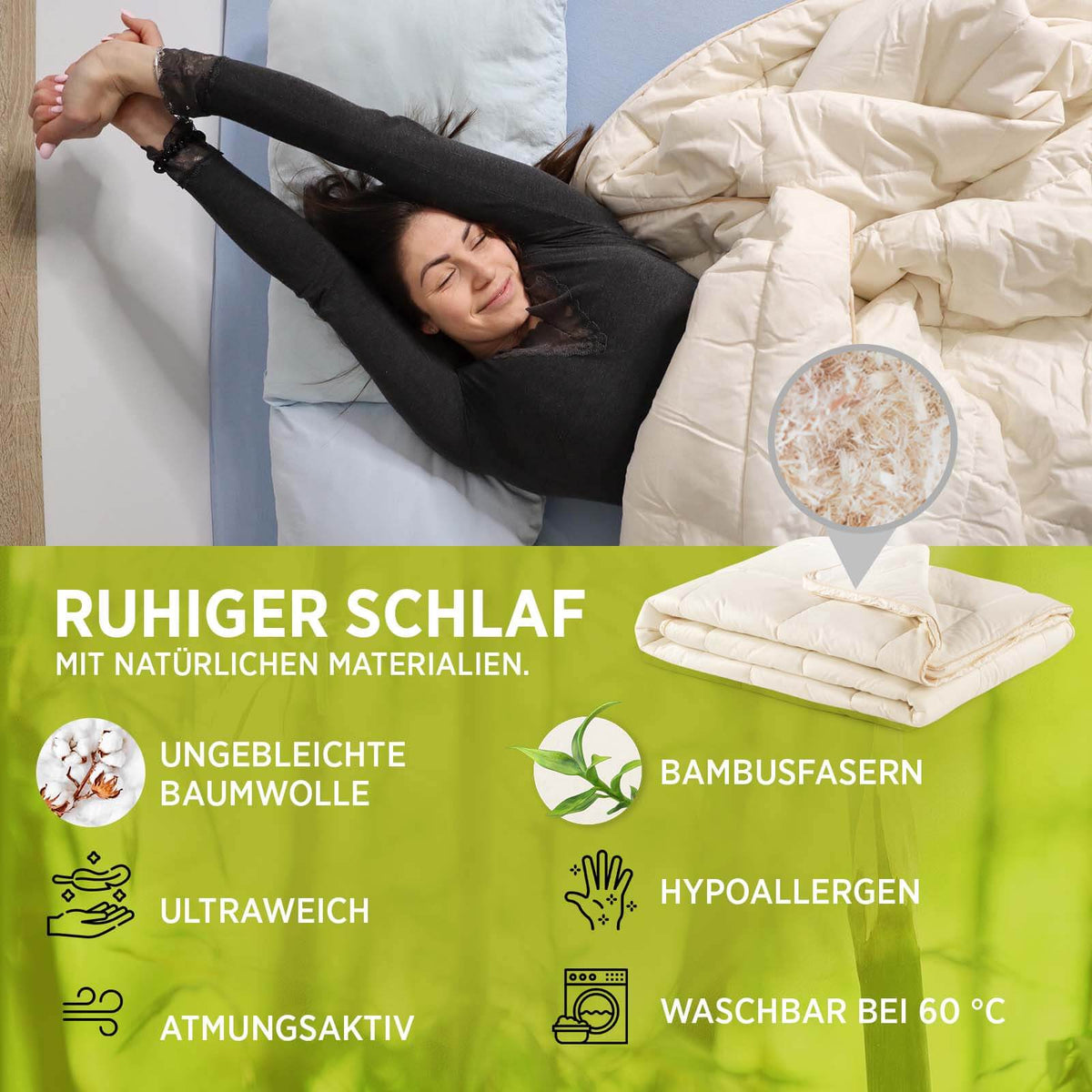 Bettdecke Bamboo mit natürlichen Bambusfasern – Vitapur Österreich