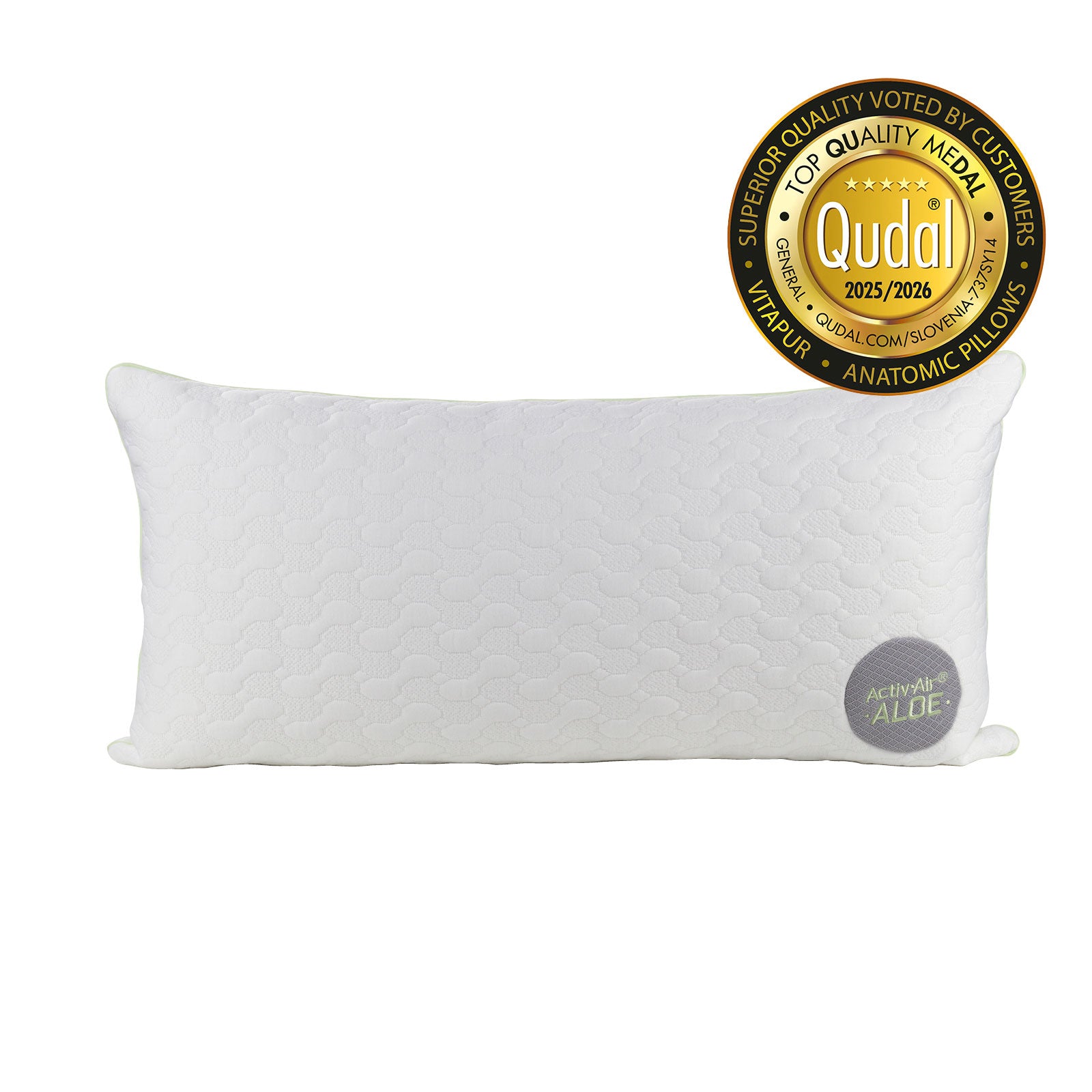 Vitapur ergonomisches klassisches Kopfkissen AloeVera ActiveAir, 40 x 80 cm