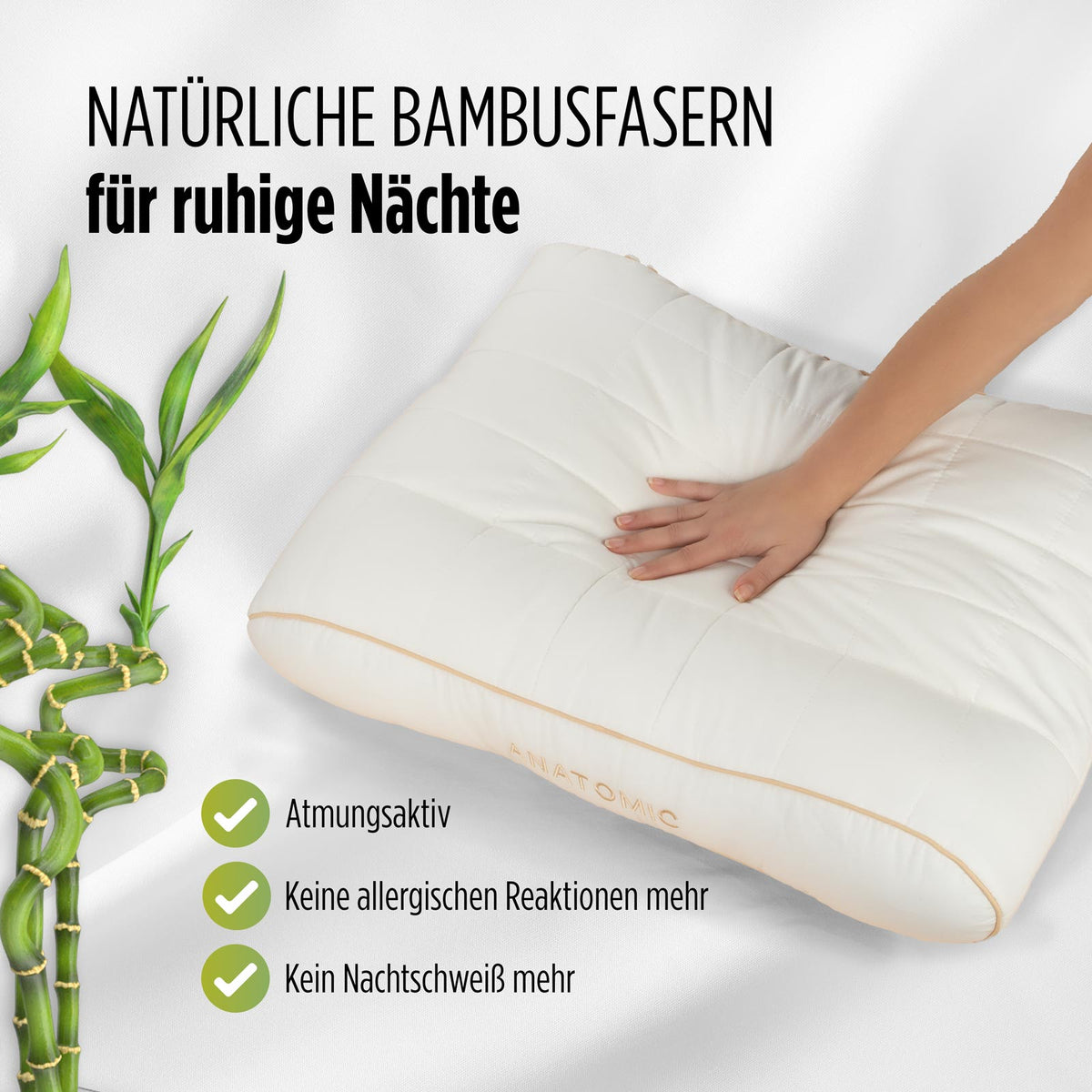 Anatomisches Kopfkissen Bamboo mit Bambusfasern, 50x70 cm – Vitapur  Österreich