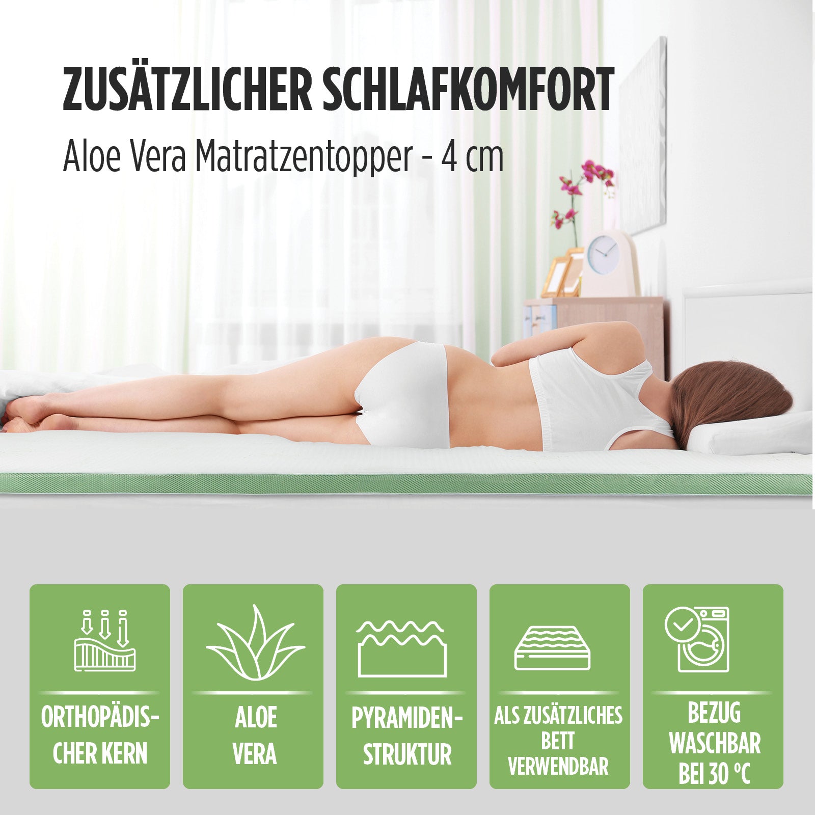 Matratzentopper AloeVera Vitapur, 4 cm – Vitapur Österreich