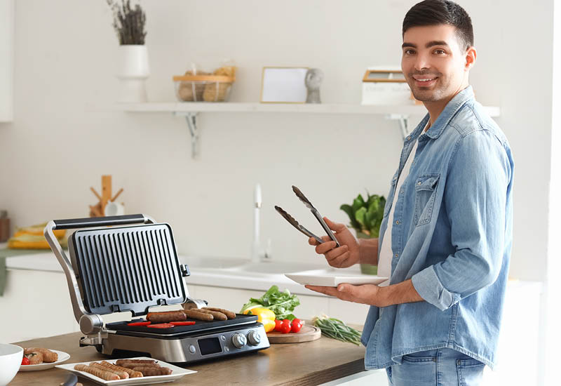 2 Grillmodi für schnelle und bequeme Mahlzeitenzubereitung.