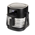 Wendbare Glas-Heißluftfritteuse 3-in-1 Rosmarino Airfryer Rotate&Grill 360° – 4.5 L + 2.5 L