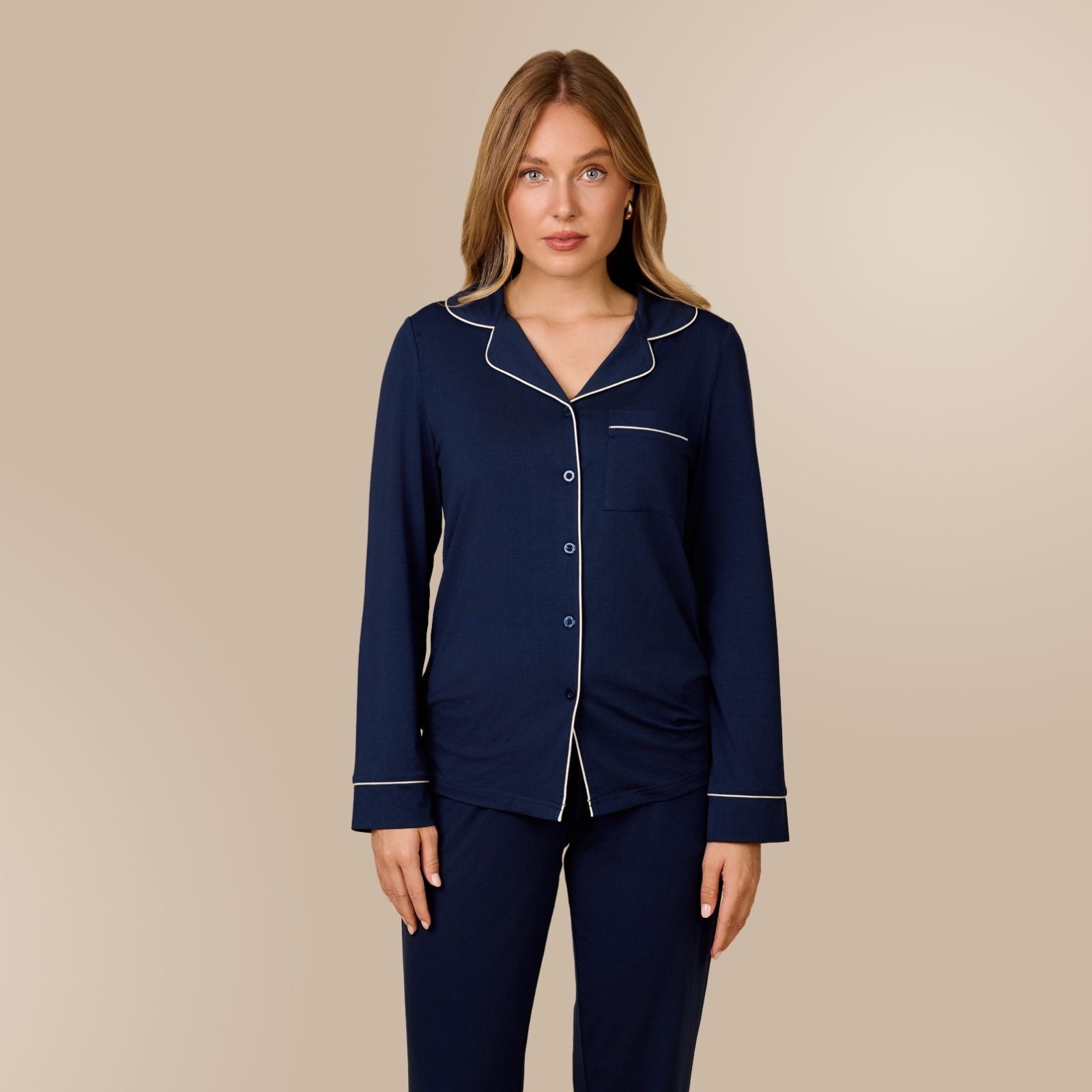 Svilanit langer Pyjama für Damen Luméa – Imperial Blue