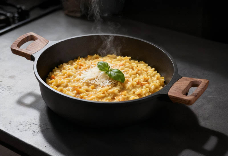 Ausgewählte Qualitätsmaterialien für schnelles Kochen und eine lange Lebensdauer des Kochgeschirrs.