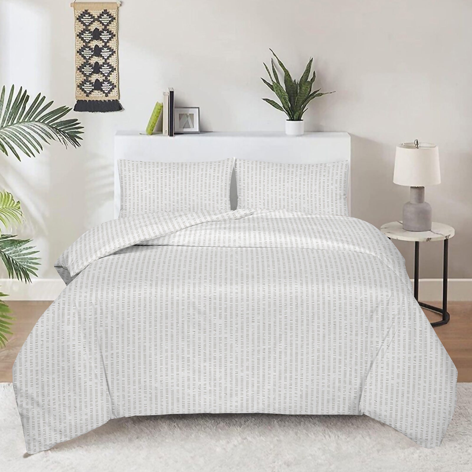 Baumwoll-Satin-Bettwäsche Svilanit Urban Calm