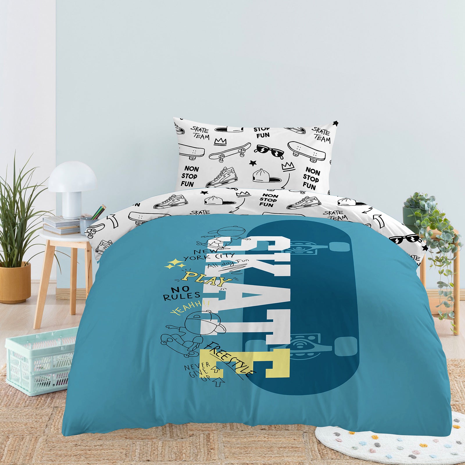 Kinder Baumwollbettwäsche Svilanit Skate City