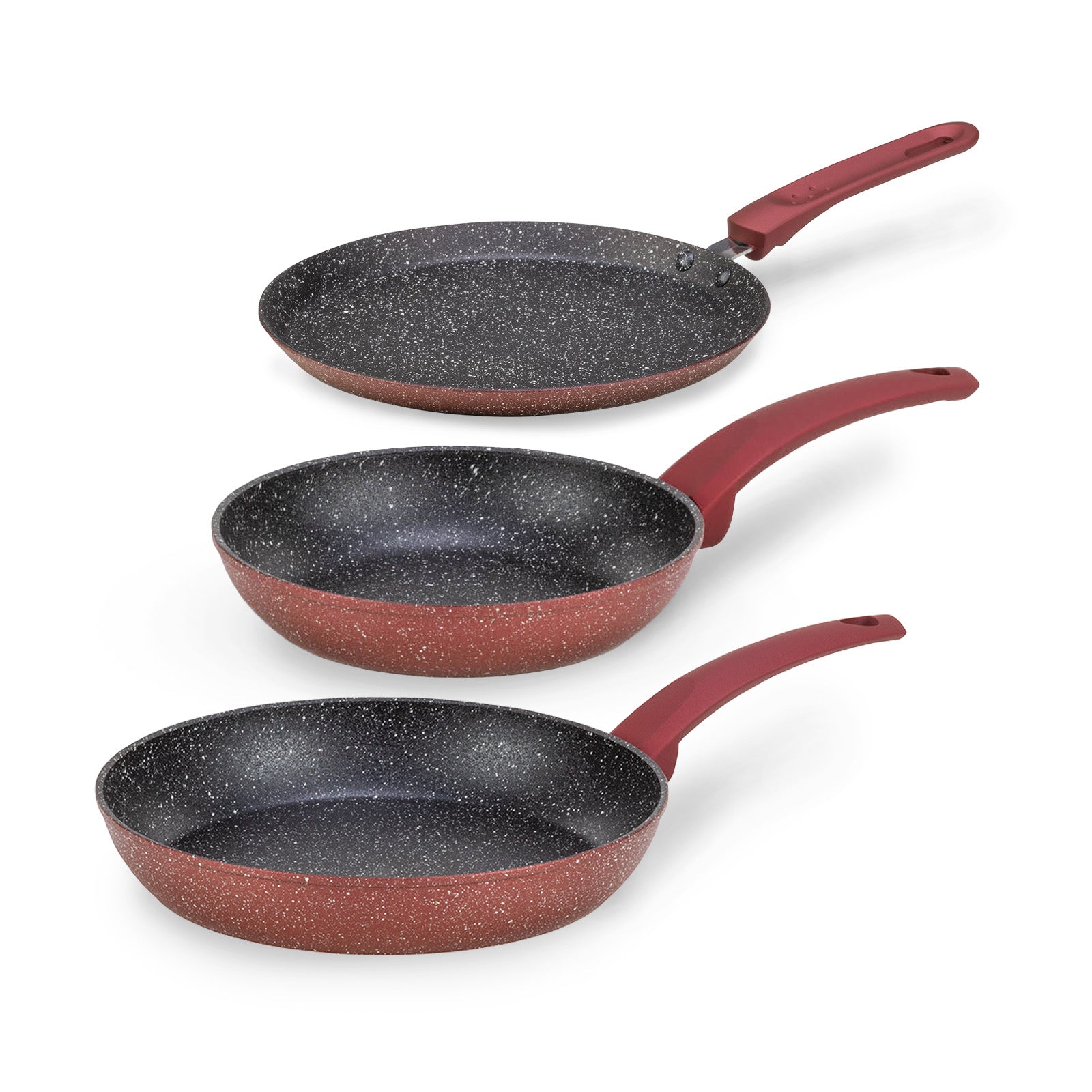 3-teiliges Rosmarino Lava Stone Grape Pfannenset