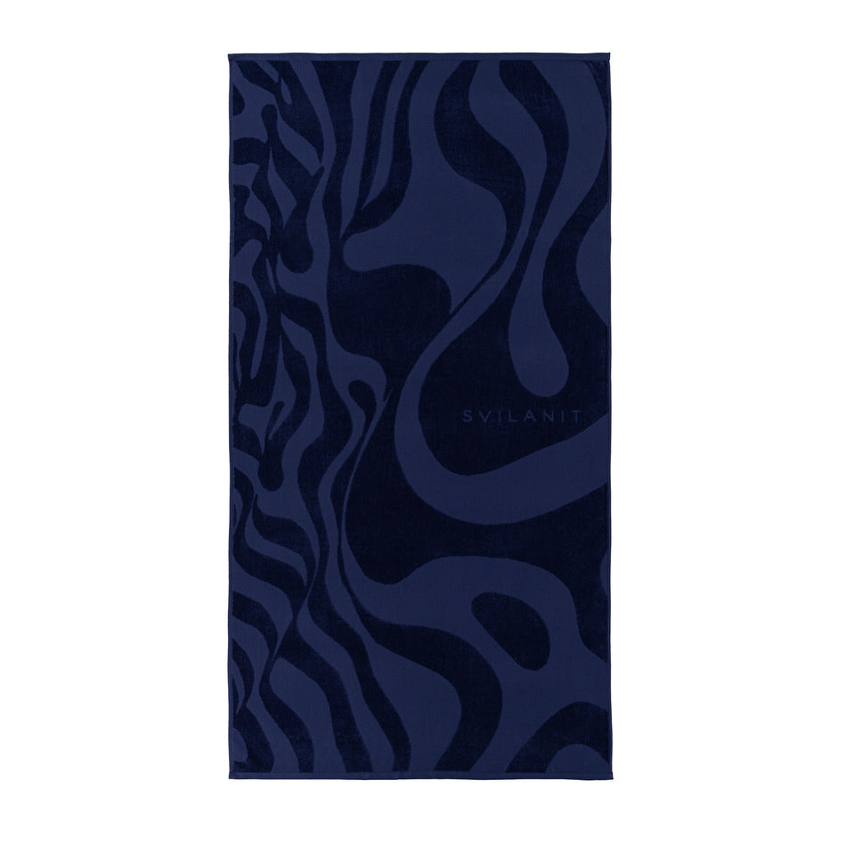 Svilanit Premium-Strandtuch Dark Waves, 80 x 160 cm