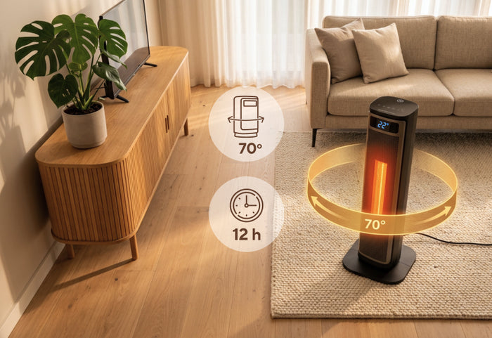 70° Rotation für gleichmäßige Wärmeverteilung
