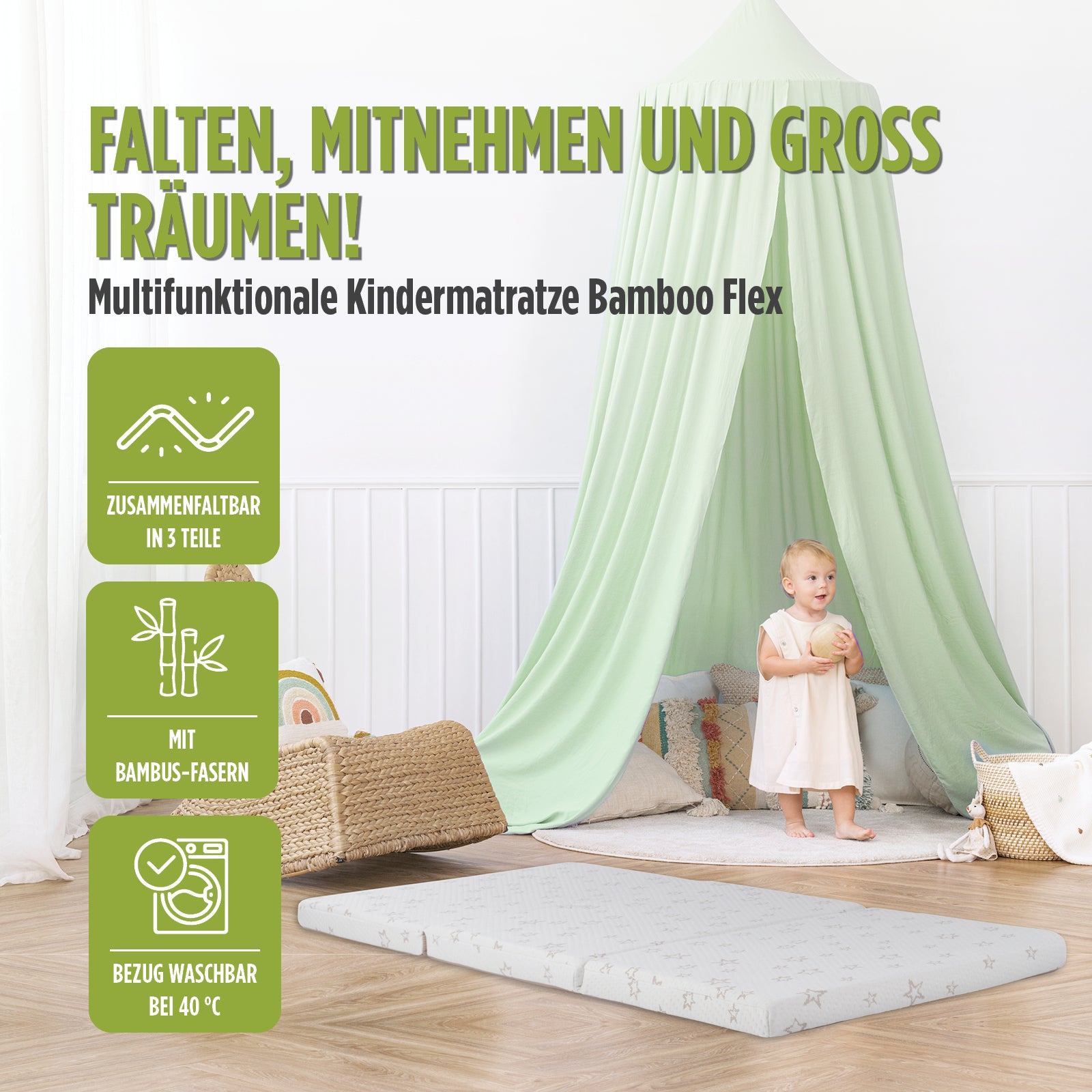 Vitapur Reisebett Faltbare Matratze Bamboo Flex – Vitapur Österreich