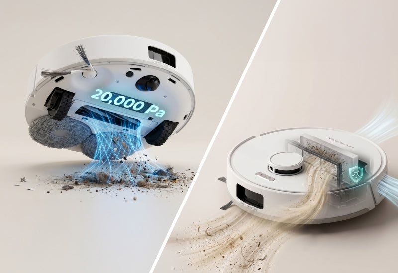 ForceClean Saugkraft von 20.000 Pa – ohne Verheddern von Haaren und Fell