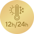 Heiß bis zu 12 Stunden, kalt bis zu 24 Stunden3